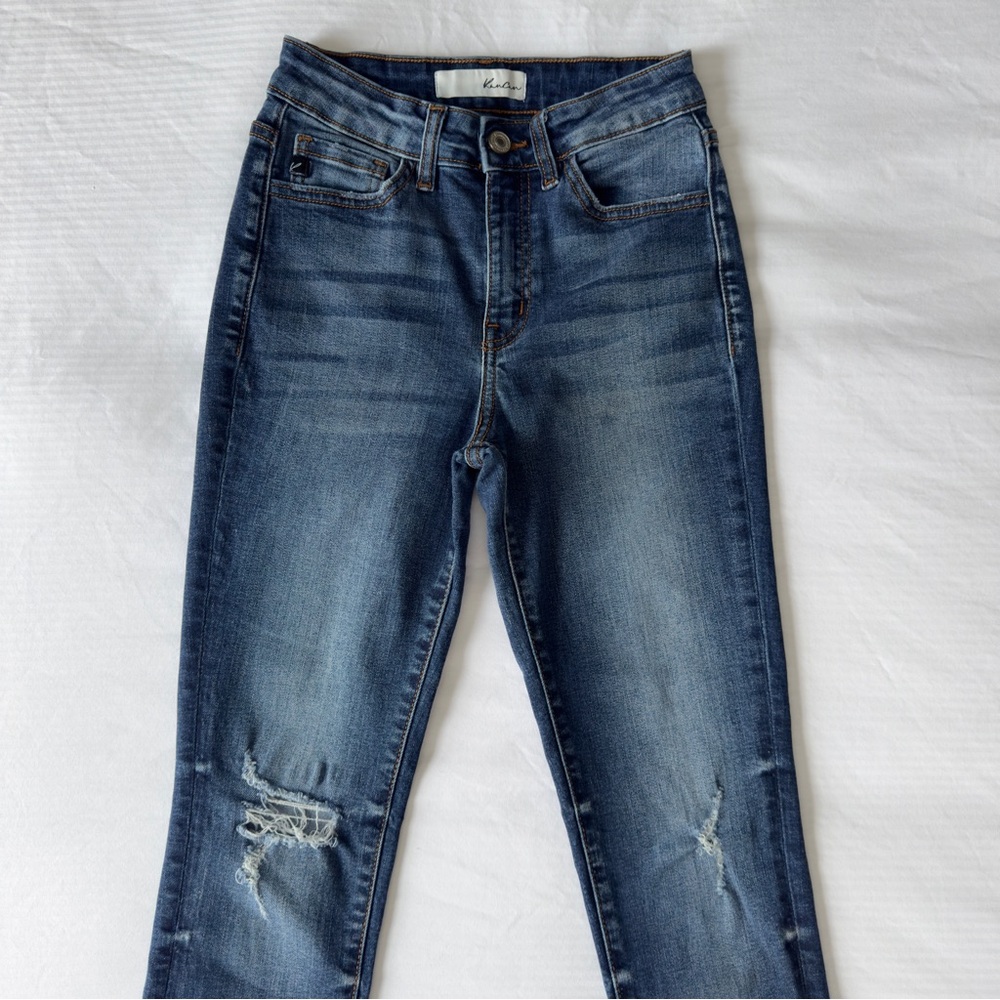 High Rise Distressed Skinny Ankle Jeans